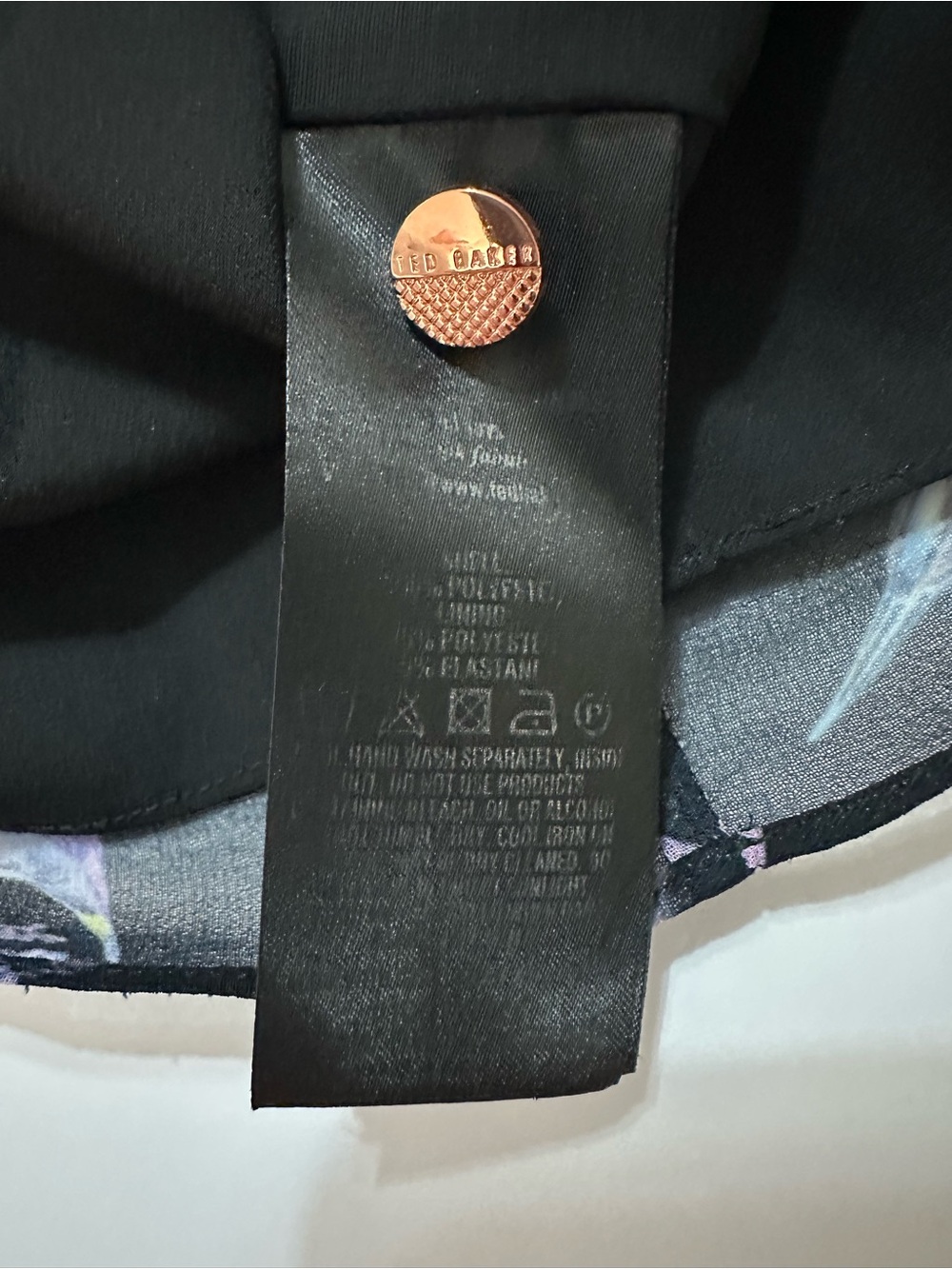 TED BAKER ZABRINA LOVEBIRDS RUFFLE BLOUSE BLACK SHEER CHIFFON SIZE 1 - Picture 7 of 12